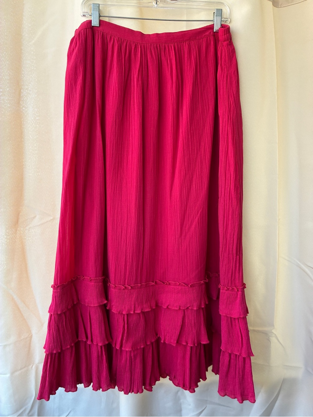 NWT April Cornell Raspberry Romance Maxi Skirt Size Large